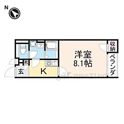 クレイノあさがお 1Kの間取図画像