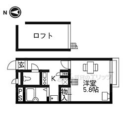 レオパレスモンターニュ 1Kの間取図画像