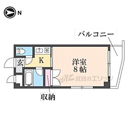 M'プラザ津田駅前八番館 1Kの間取図画像