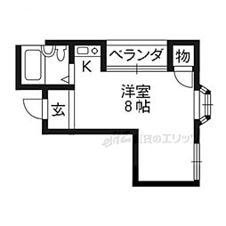 マンショングリーン ワンルームの間取図画像