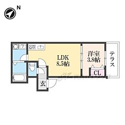 コティ光善寺 1LDKの間取図画像