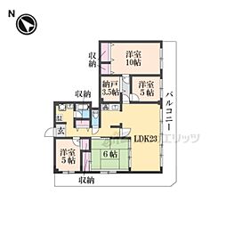 光善寺スカイハイツ 4LDKの間取図画像