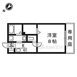 カーサフォンテA 1Kの間取図画像