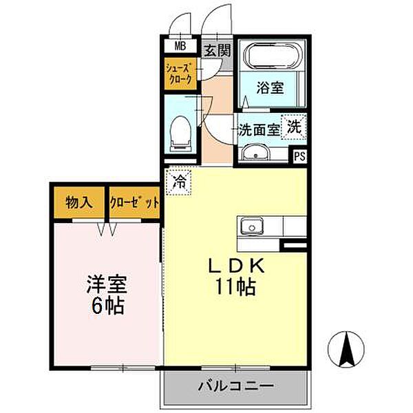 東京都八王子市北野町(賃貸アパート1LDK・2階・42.23㎡)の写真 その2