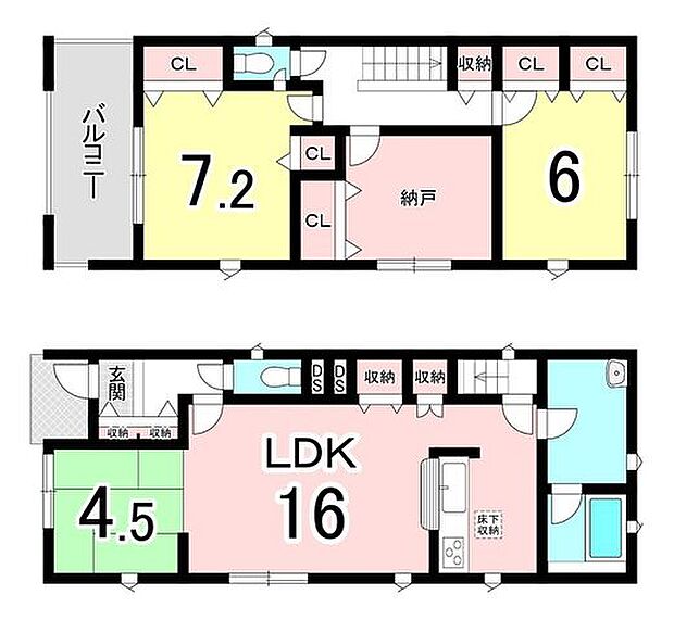 【1階に一部屋ある便利な間取り】1階に客間として使える和室があり、ゲストを迎える空間とプライベートの空間を分けられます♪ゲストを気軽にお迎えしつつ、プライベートな時間も大切にできる間取りです。