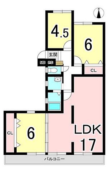 【17帖LDK＋隣接洋室】広々とした17帖LDKに洋室を隣接。家族のくつろぎ空間としてはもちろん、子ども部屋や客間などにも活用できます。