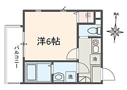 メルディア南浦和II 1階1Kの間取り