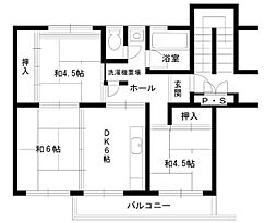 狭山住宅25号棟 3DKの間取図画像