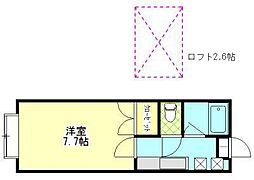 グランデール七番館 1Kの間取図画像