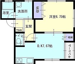 メゾンプリンス 1DKの間取図画像