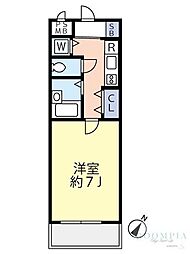 グランヴァン新宿柏木 1Kの間取図画像
