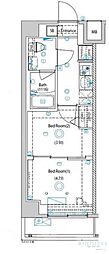 ガリシア目黒大岡山 2Kの間取図画像