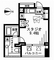 プライムアーバン四谷外苑東 ワンルームの間取図画像