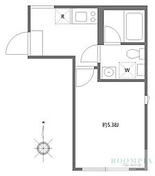 Ludens本蓮沼2 1Kの間取図画像