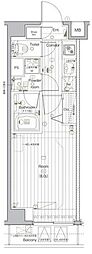 プレミアムキューブG北新宿DEUX 1Kの間取図画像