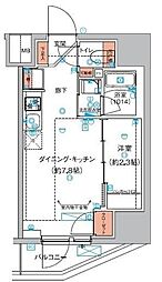 ハーモニーレジデンス巣鴨山手インサイド 1DKの間取図画像
