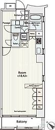 カスタリア八丁堀 ワンルームの間取図画像