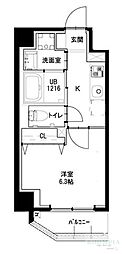 GreenFortKawada 1Kの間取図画像