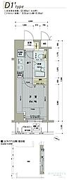 メインステージ西新宿 1Kの間取図画像