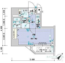 メインステージ文京春日 1Kの間取図画像