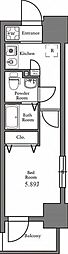 N-stageKumegawa 1Kの間取図画像
