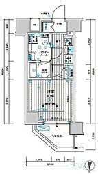 メインステージ千住中居町 1Kの間取図画像