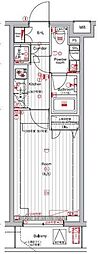 THEHOUSE赤坂檜町 1Kの間取図画像