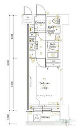 ガリシア新宿都庁前 1Kの間取図画像