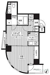 カスタリア初台 1LDKの間取図画像