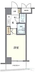 クレアシオンイチガヤニシ 1Kの間取図画像
