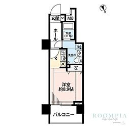 プレール・ドゥーク東新宿3 ワンルームの間取図画像