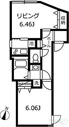 ブランシェ新中野 1DKの間取図画像