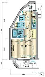 メインステージときわ台2 1Kの間取図画像