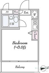 スカイコート新中野 ワンルームの間取図画像