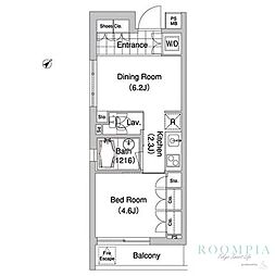コンフォリア早稲田 1DKの間取図画像
