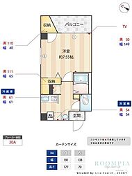 VISTA北池袋 1Kの間取図画像