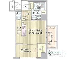 グロリアス西荻窪 6階1LDKの間取り