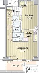 ＰＲＩＭＥ　ＵＲＢＡＮ　東中野　ＣＯＵＲＴ 2階1LDKの間取り