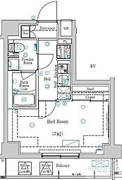 ラフィスタときわ台 2階1Kの間取り