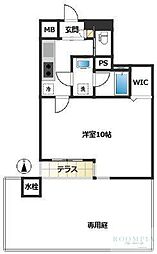 オセアノアズール 1階1Kの間取り