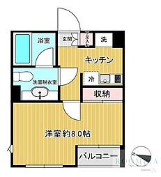 プラザ中落合 3階1Kの間取り