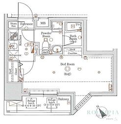 グラントゥルース田端 7階1Kの間取り