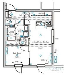 Mind Kojiya 4階1LDKの間取り