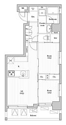 南千住レジデンス 5階2LDKの間取り