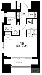 JR山手線 渋谷駅 徒歩9分の賃貸マンション 11階ワンルームの間取り