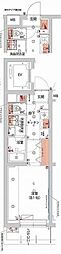 ハーモニーレジデンス新宿 THE NORTH 4階1Kの間取り