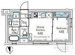 CREALpremier笹塚 1階1DKの間取り