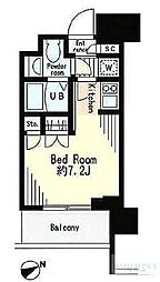 レジディア市谷薬王寺 11階ワンルームの間取り