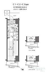 ZOOM都庁前 5階1Kの間取り