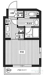 ルーブル富士見台 2階1Kの間取り